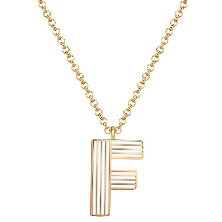 Halskette Buchstabe F Edelstahl
