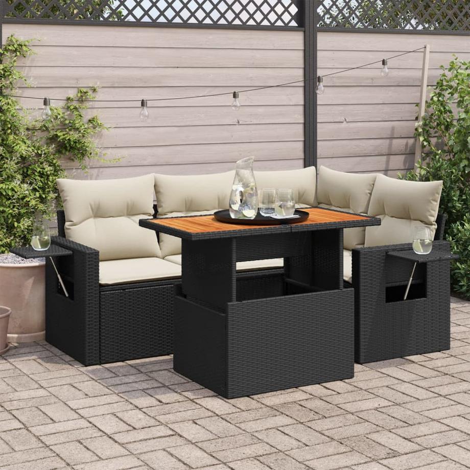 VidaXL set di divani da giardino Polirattan  