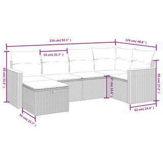 VidaXL Garten sofagarnitur poly-rattan  