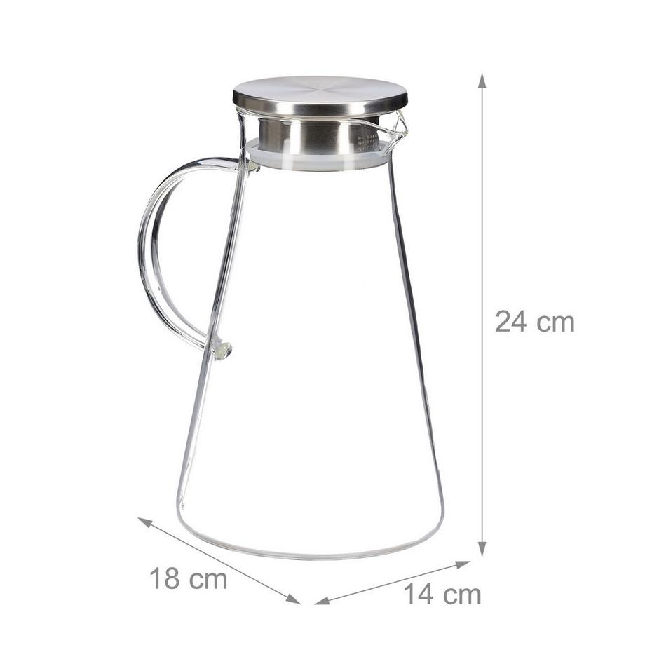 B2X Carafe en verre avec couvercle 1,8 litres  