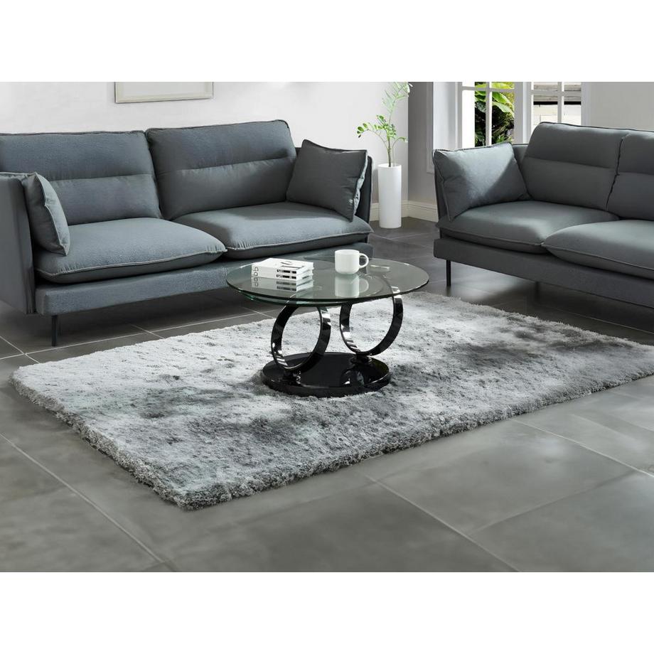 Vente-unique Couchtisch mit drehbaren Tischplatten Sicherheitsglas Metall JOLINE Transparent  