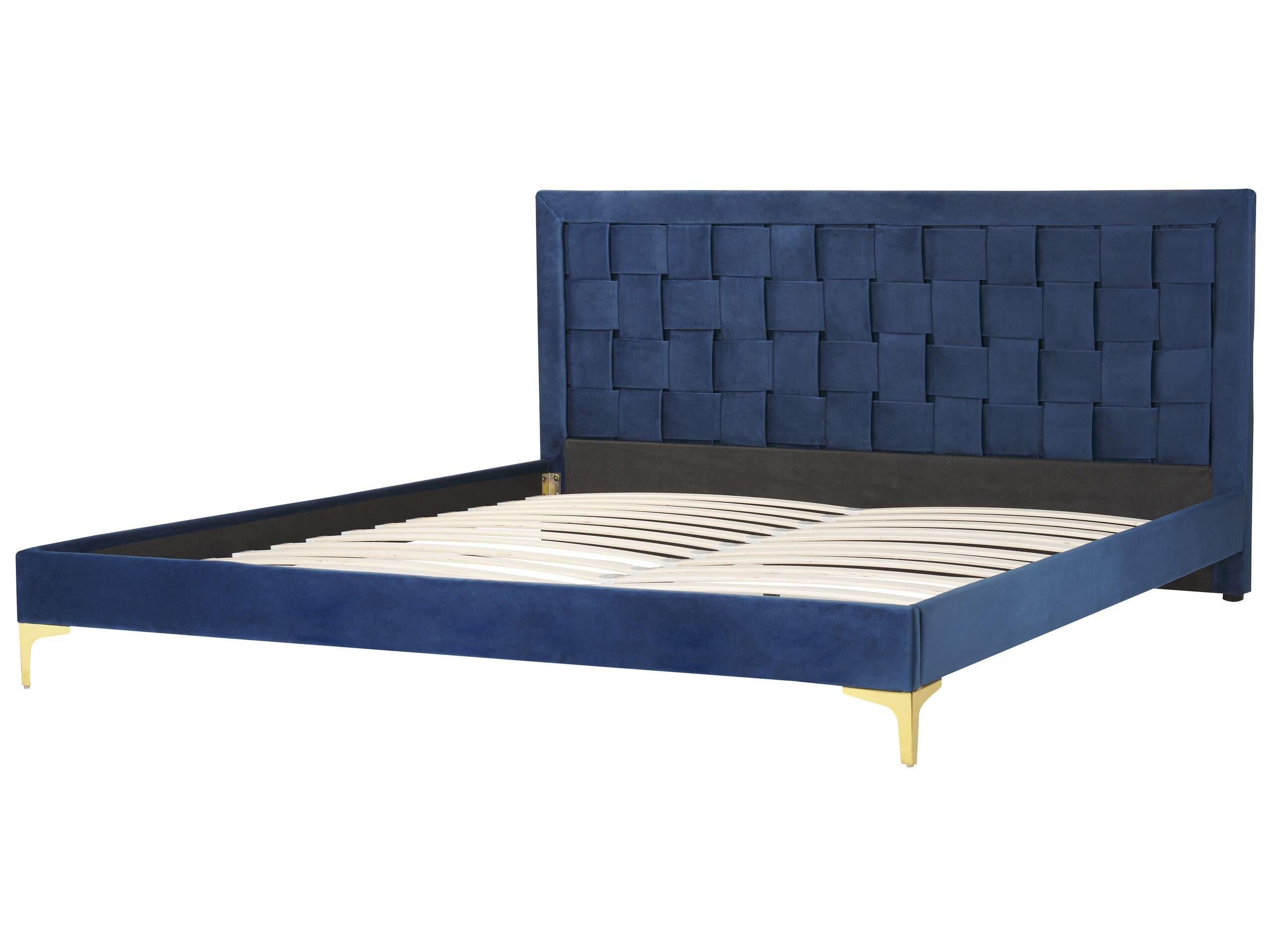 Beliani Bett mit Lattenrost aus Samtstoff Modern LIMOUX  