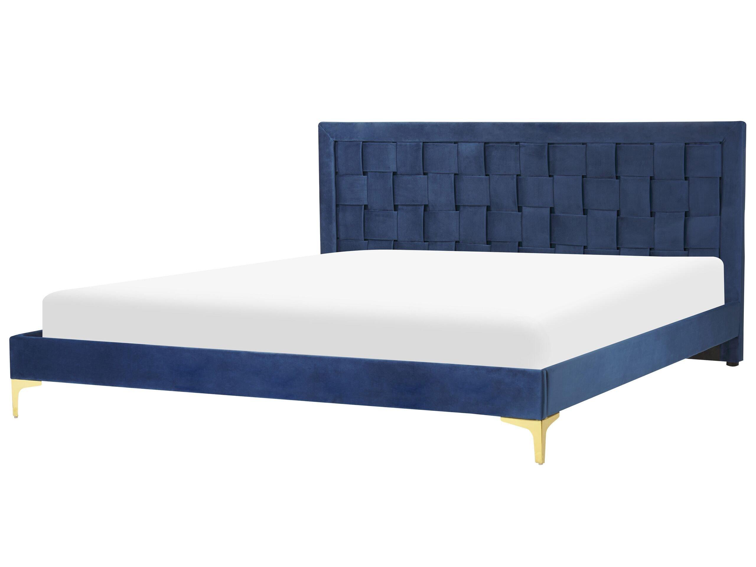 Beliani Bett mit Lattenrost aus Samtstoff Modern LIMOUX  