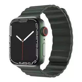 Mutural  Apple Watch 42/44/45mm - cinturino in silicone con anello magnetico verde 
