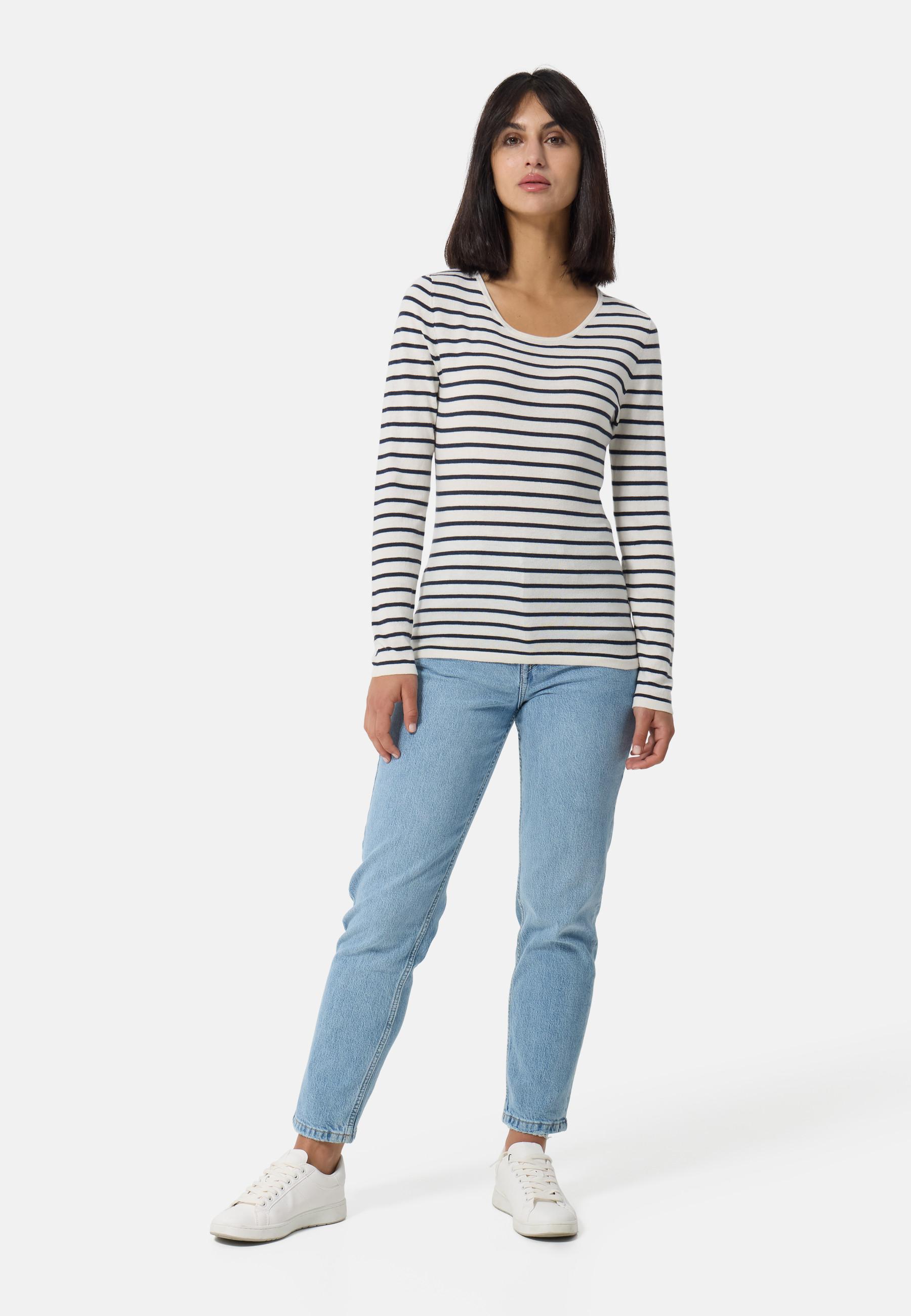 CASH-MERE.CH Cashmere Maglione Rigato Girocollo  