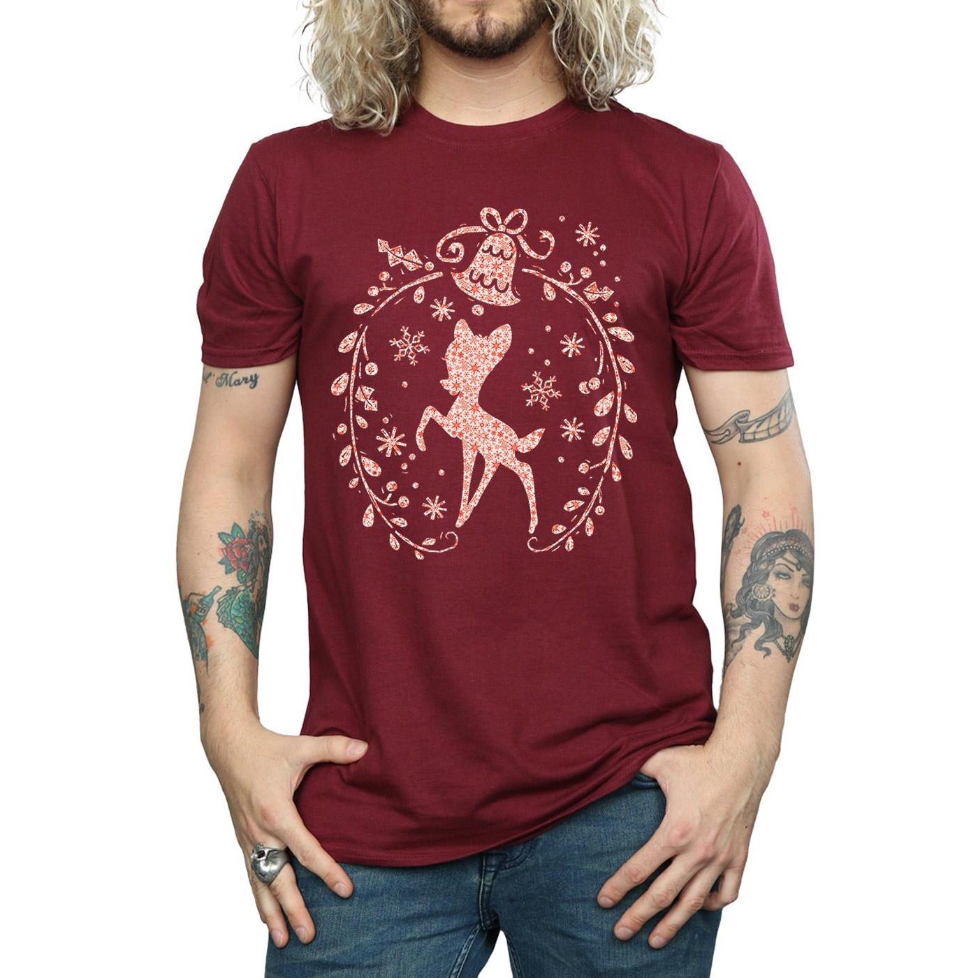 Disney Bambi T-Shirt Ghirlanda Natalizia  