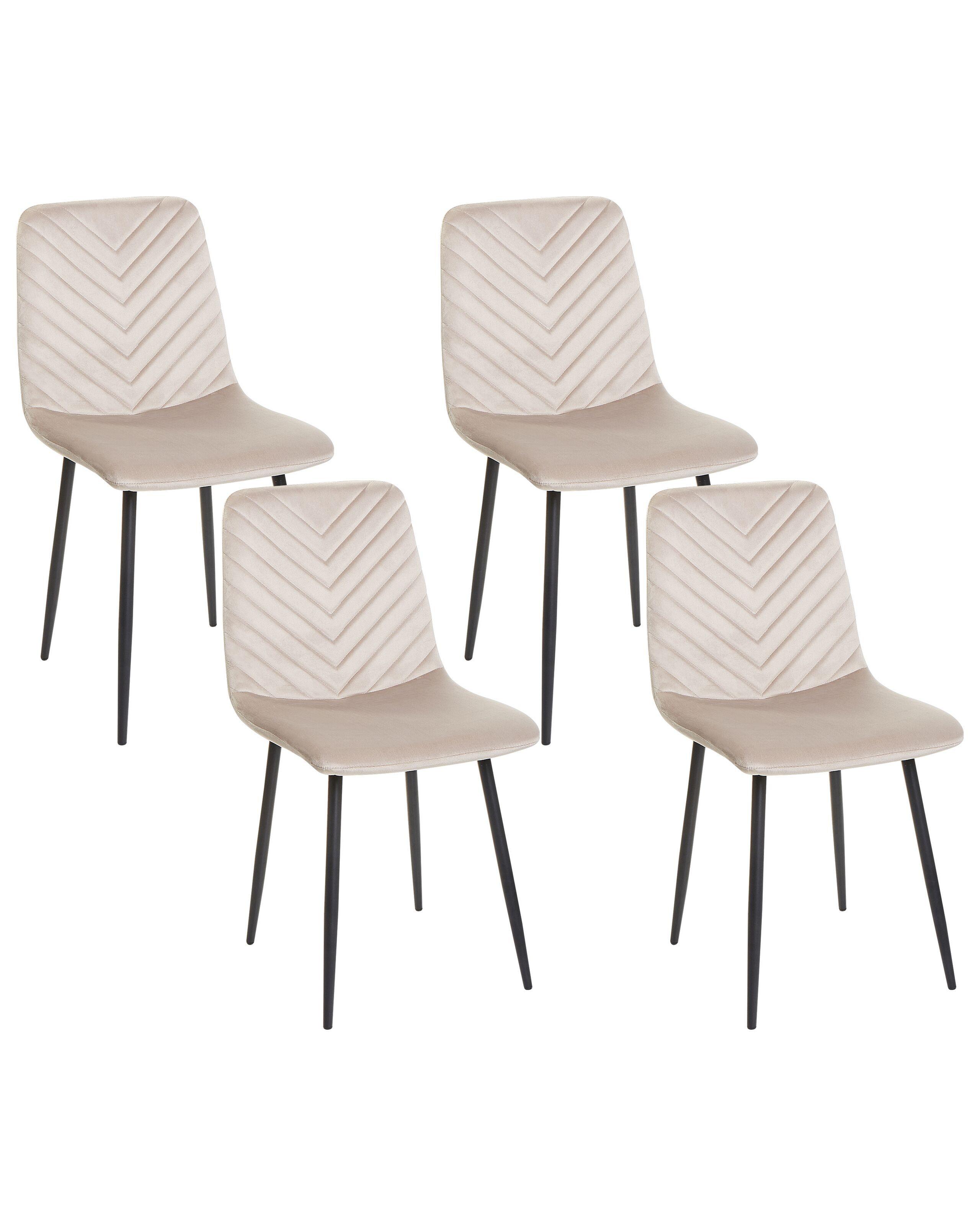 Beliani Lot de 4 chaises en Velours Moderne HAVRE  