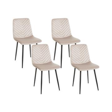 Lot de 4 chaises de salle à manger en Velours Moderne HAVRE