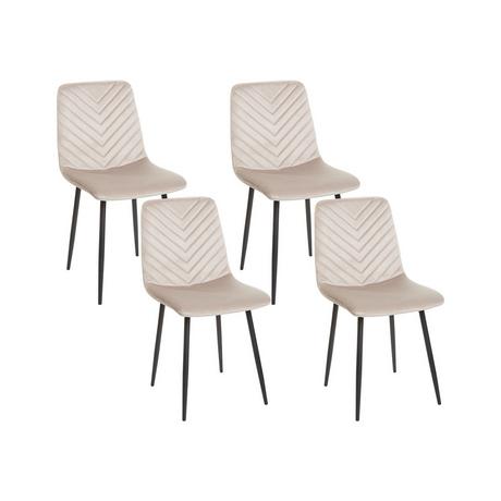 Beliani Lot de 4 chaises en Velours Moderne HAVRE  