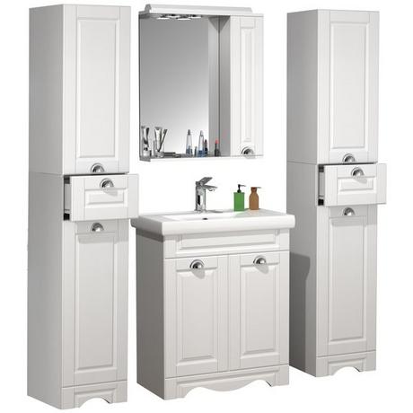 VCM 5 pcs. plan de lavabo largeur 60 cm set de meubles de salle de bain lavabo armoire de toilette armoire haute Landhaus Casalo L  
