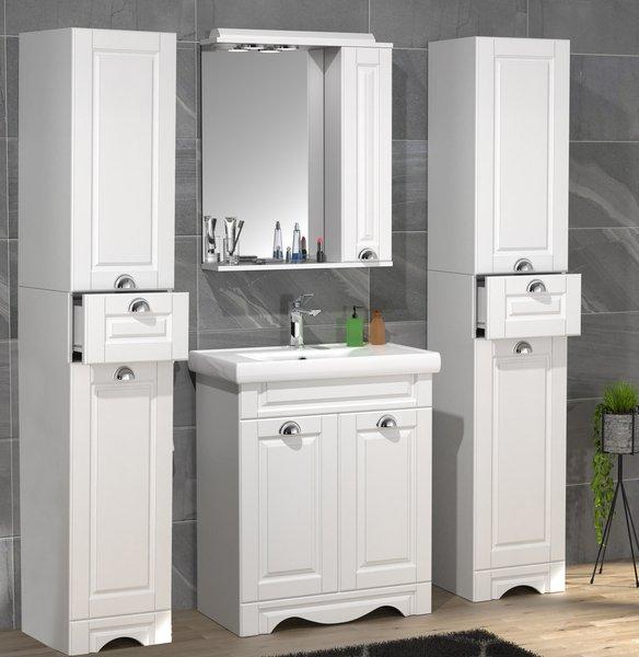 VCM 5 pcs. plan de lavabo largeur 60 cm set de meubles de salle de bain lavabo armoire de toilette armoire haute Landhaus Casalo L  