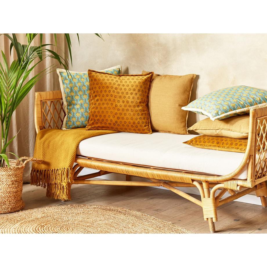 Beliani Lot de 2 coussins décoratifs en Velours Boho RAPIS  