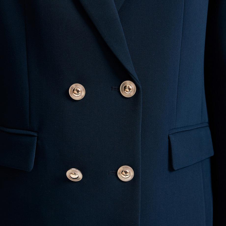 La Redoute Collections Zweireihiger Longblazer mit geradem Schnitt  