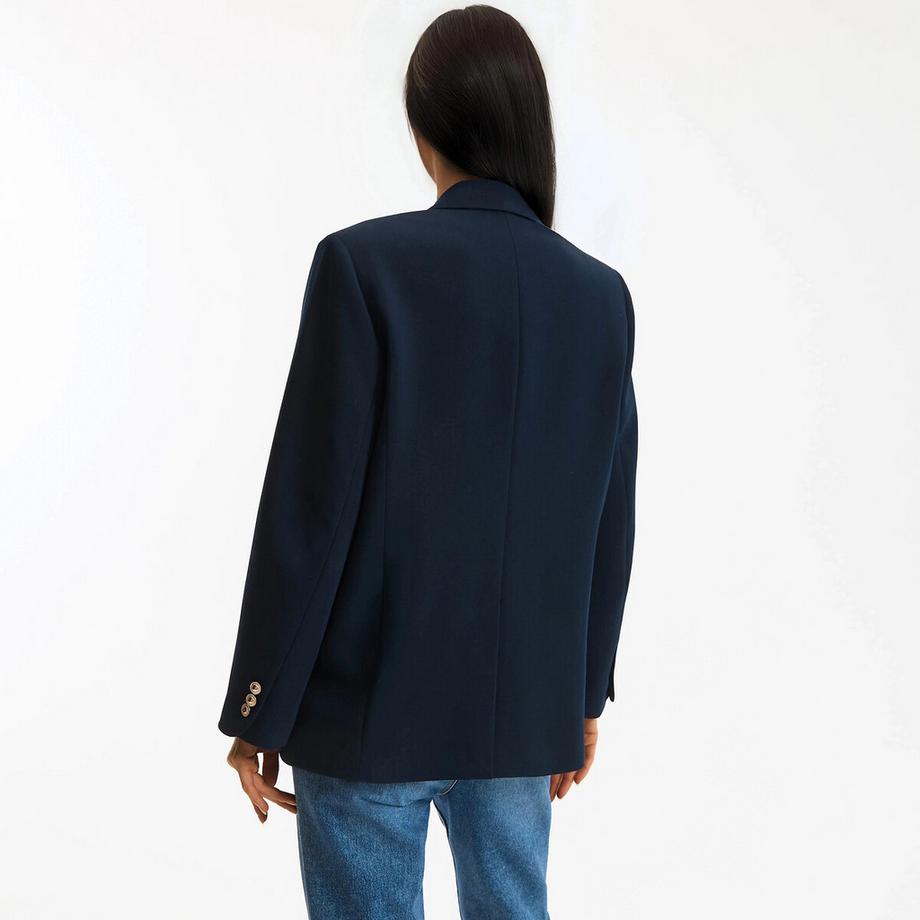 La Redoute Collections Zweireihiger Longblazer mit geradem Schnitt  