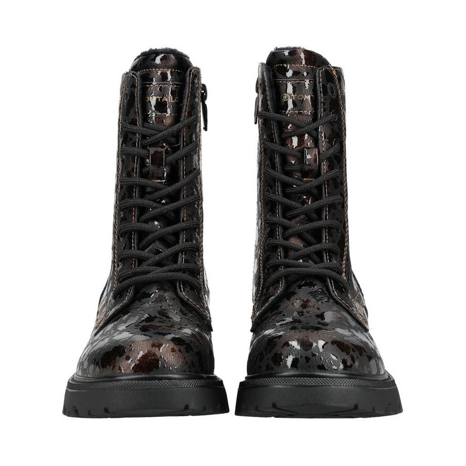 TOM TAILOR Stivaletti con lacci stampa leopardo  