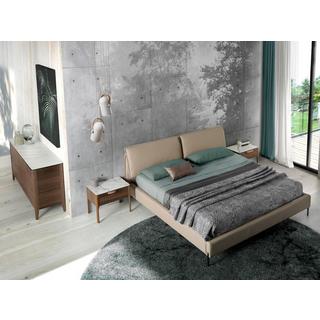 ANGEL CERDA Buffet en noyer avec plateau en verre imitation marbre  