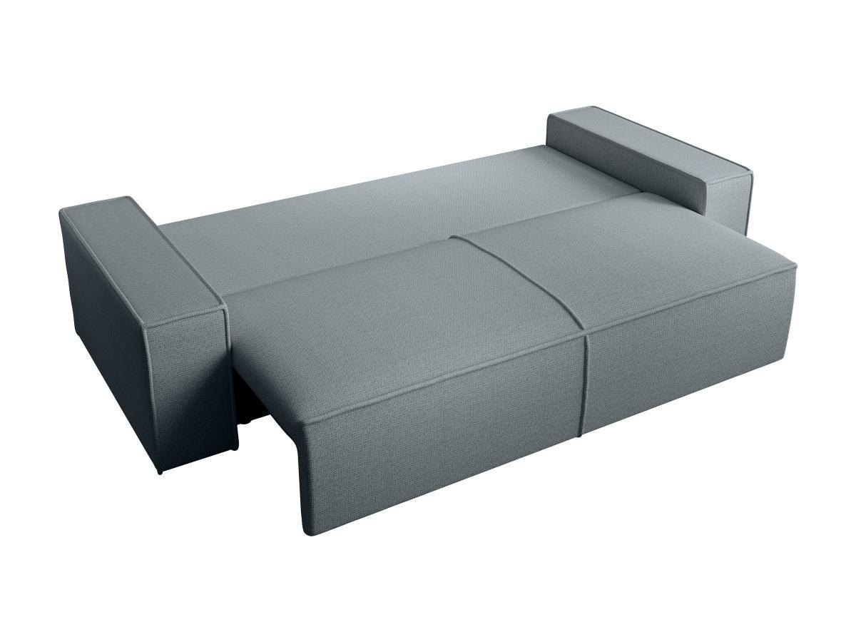 Vente-unique Sofa 4-Sitzer - Mit Schlaffunktion - Strukturstoff - Blau - AMELIA  