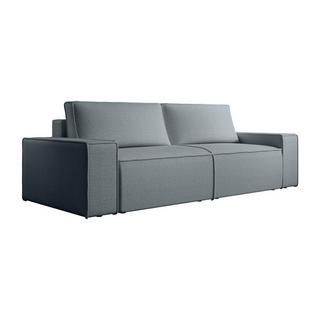 Vente-unique Sofa 4-Sitzer - Mit Schlaffunktion - Strukturstoff - Blau - AMELIA  