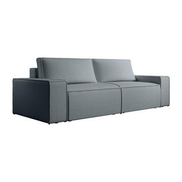 Sofa 4-Sitzer - Mit Schlaffunktion - Strukturstoff - Blau - AMELIA