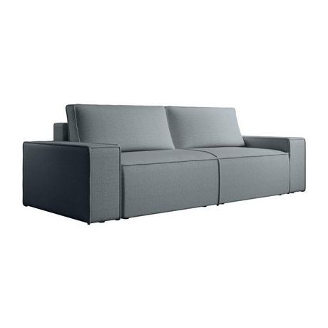 Vente-unique Sofa 4-Sitzer - Mit Schlaffunktion - Strukturstoff - Blau - AMELIA  