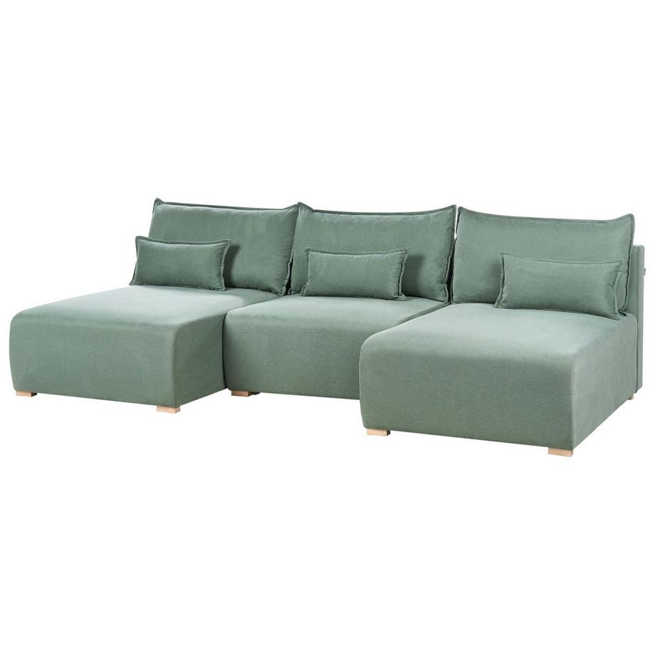 Beliani U-förmiges Sofa aus Stoff Minimalistisch NERBO  