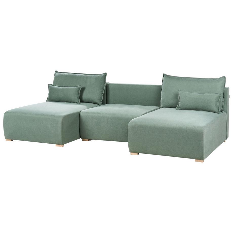 Beliani U-förmiges Sofa aus Stoff Minimalistisch NERBO  