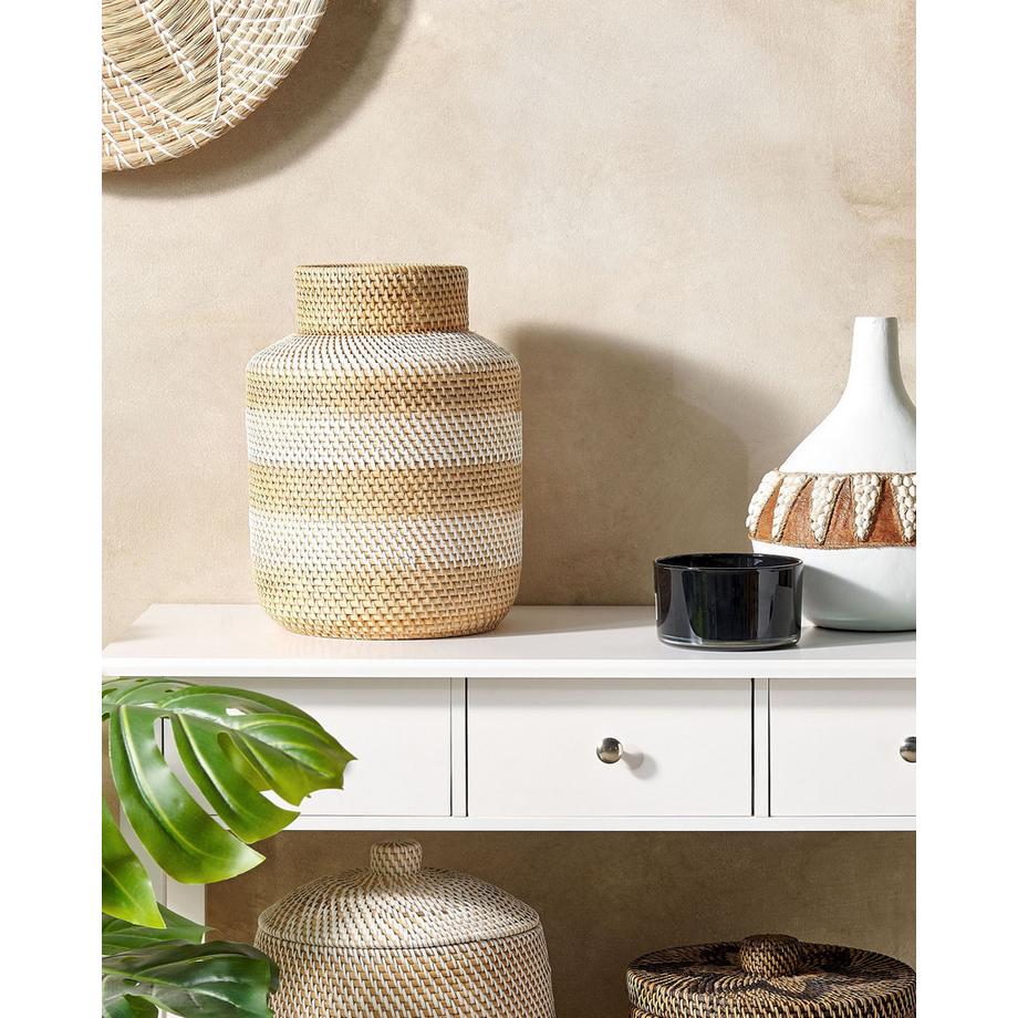Beliani Vase décoratif en Rotin Boho RENUN  