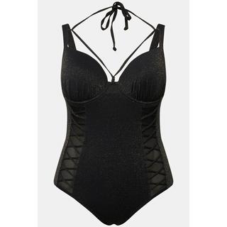 Ulla Popken  Maillot de bain, bonnets souples à armature, paillettes, rubans fantaisie, matière recyclée 