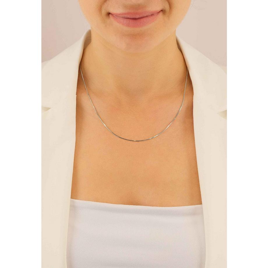 MUAU Schmuck  Collier Schlange Weissgold 750, 0.8mm, 45cm 