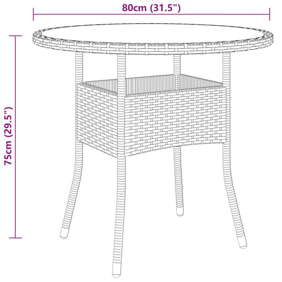 VidaXL Gartentisch poly-rattan  