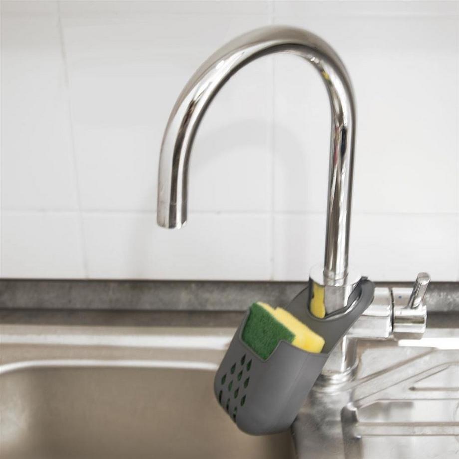 B2X  Geschirrhalter mit Schwamm für sauberes Spülbecken 