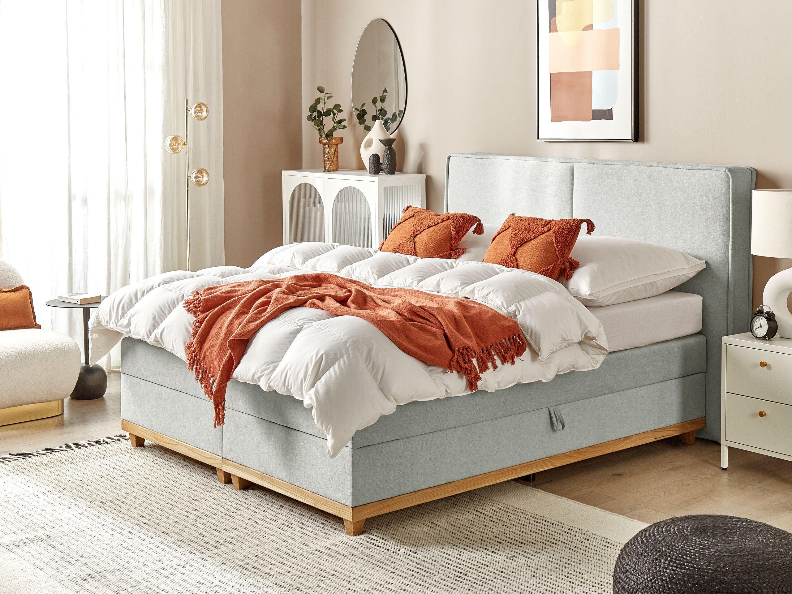 Beliani Letto boxspring en Poliestere Moderno DYNASTY  