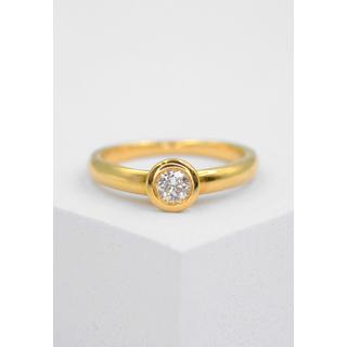 MUAU Schmuck  Bague Solitaire Diamant 0.25ct. or jaune 750 