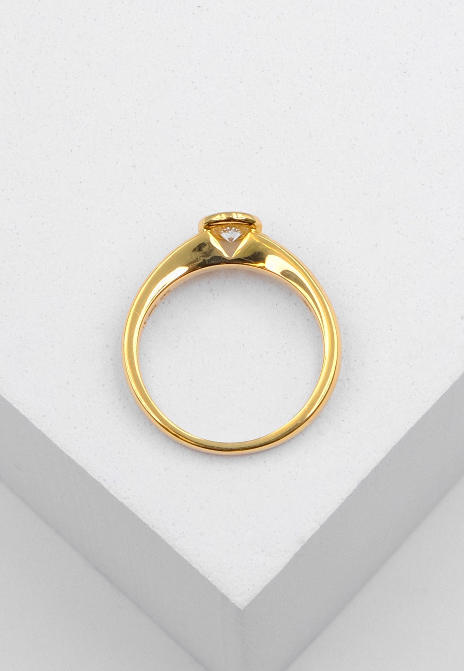 MUAU Schmuck  Bague Solitaire Diamant 0.25ct. or jaune 750 