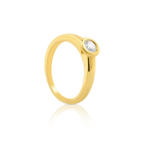 MUAU Schmuck  Bague Solitaire Diamant 0.25ct. or jaune 750 