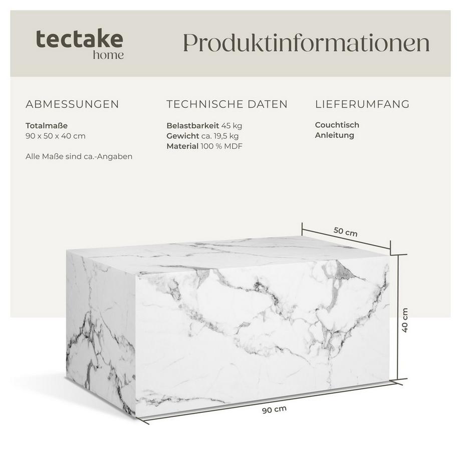 Tectake Table basse LASLEY design minimaliste  