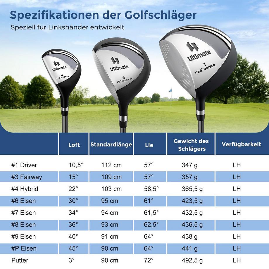 Northix  Set di Mazze da Golf per Mancini con Sacca Stand 