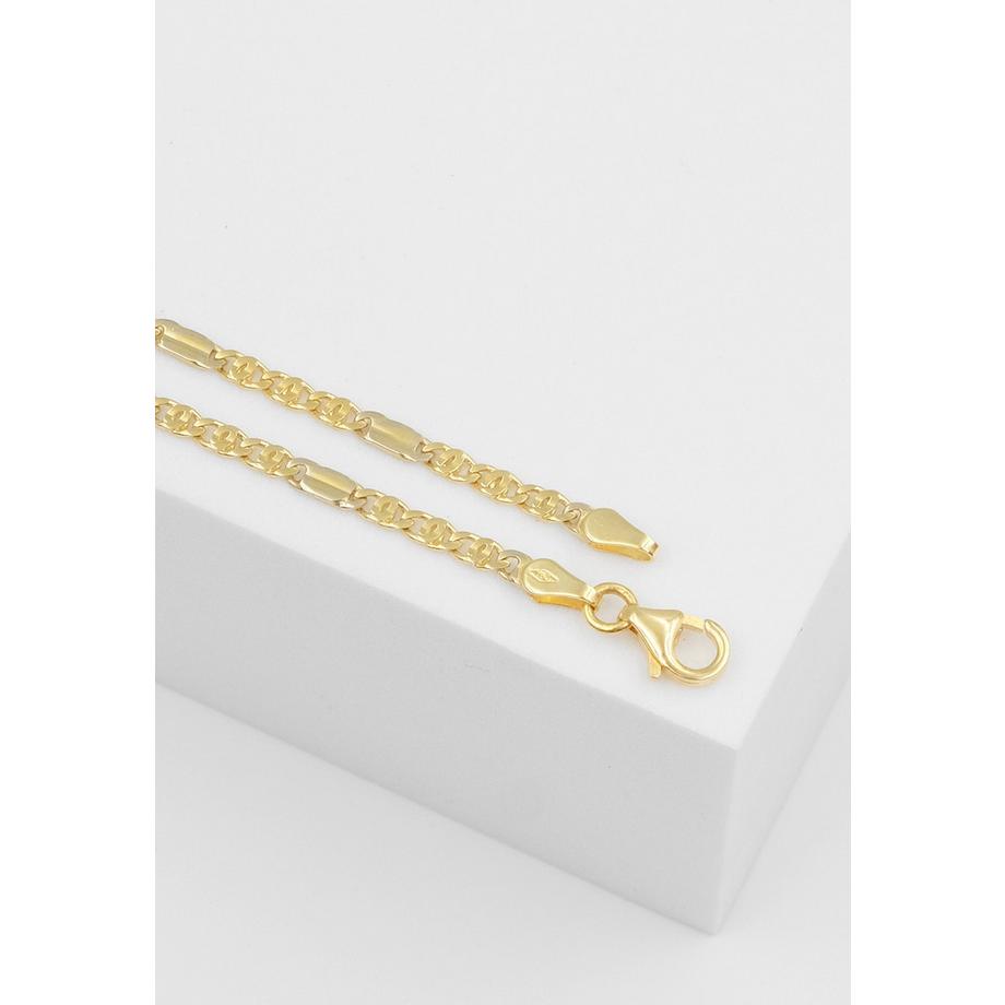 MUAU Schmuck  Collier fantaisie bicolore jaune/blanc or 750, 2.5mm, 42cm 