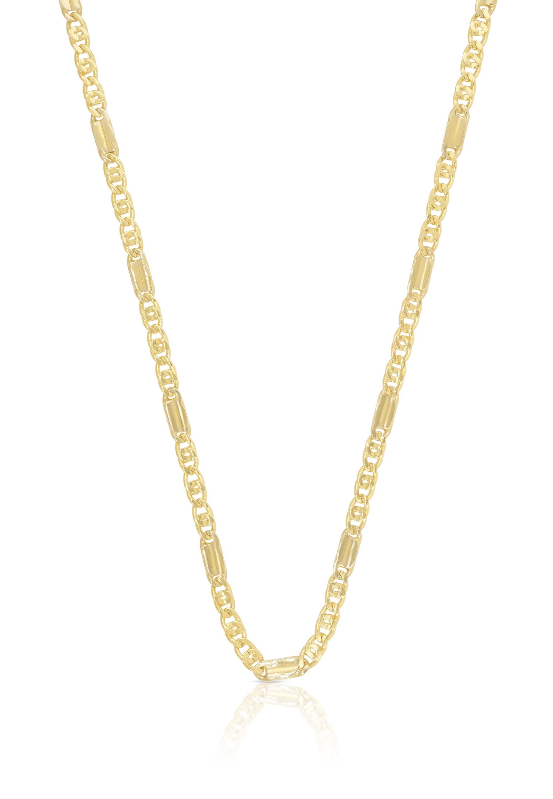 MUAU Schmuck  Collier Fantasie Bicolor Gelb-/Weissgold 750, 2.5mm, 42cm 