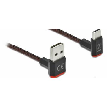 EASY-USB 2.0 Kabel Typ-A Stecker zu USB Type-C™ Stecker gewinkelt oben  unten 1 m