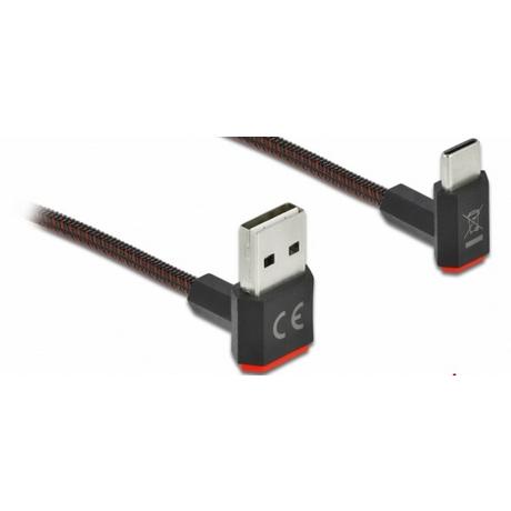 DeLock  EASY-USB 2.0 Kabel Typ-A Stecker zu USB Type-C™ Stecker gewinkelt oben  unten 1 m 