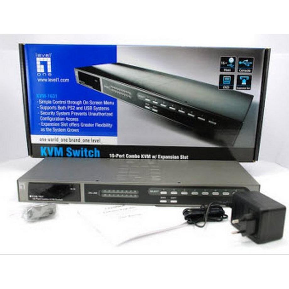 LevelOne  LevelOne 16-Port Combo KVM Switch mit Erweiterungs-Slot 