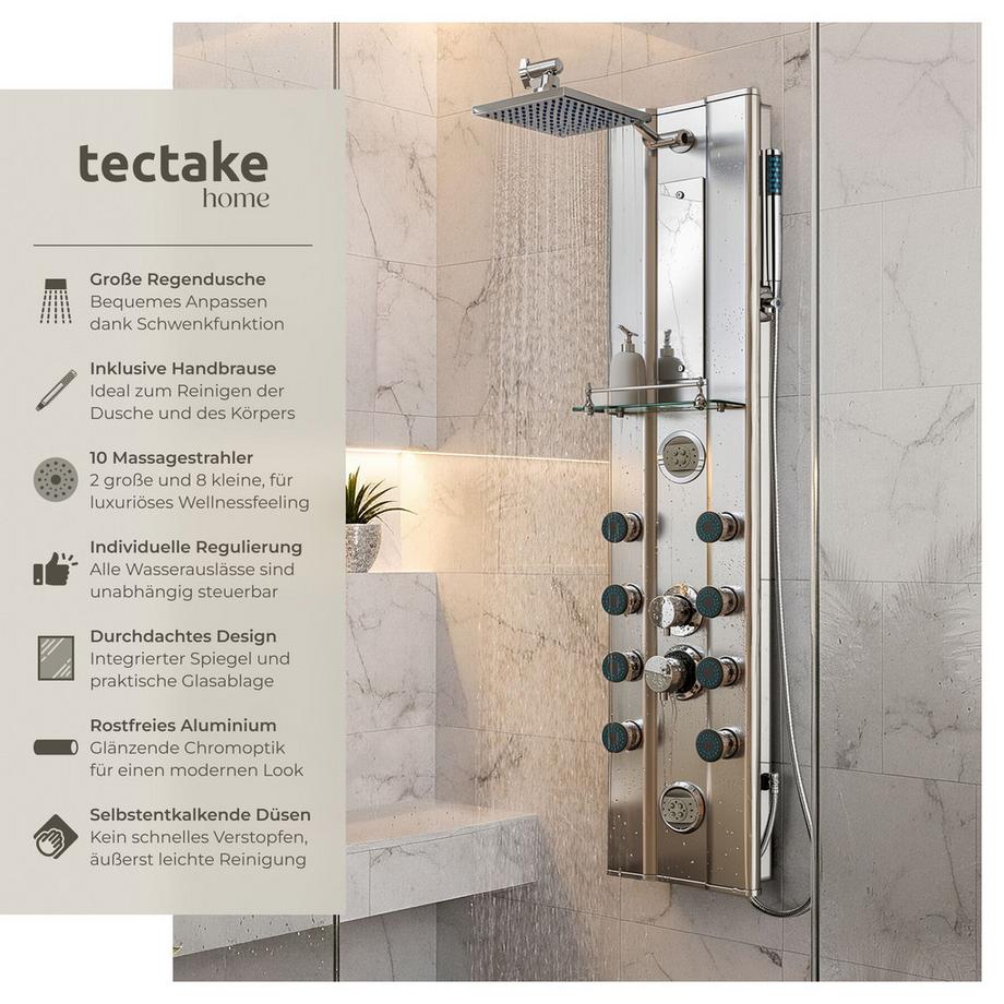 Tectake Colonne de douche  en aluminium  