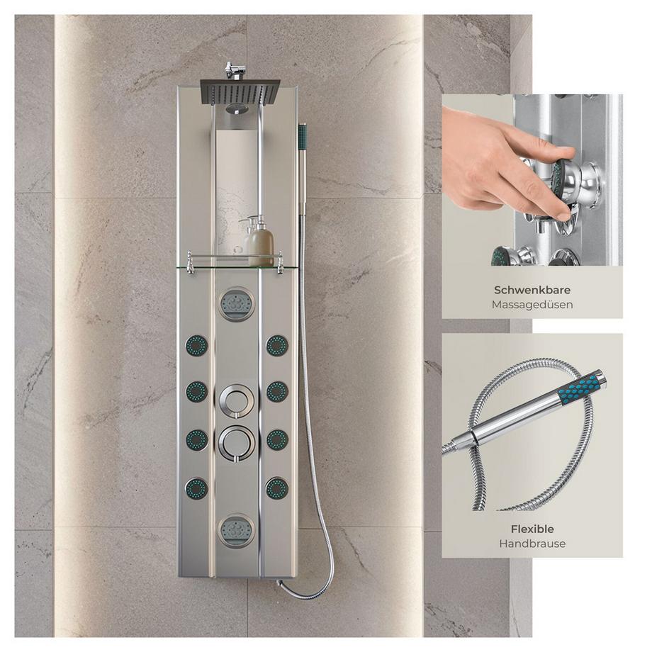 Tectake Colonne de douche  en aluminium  