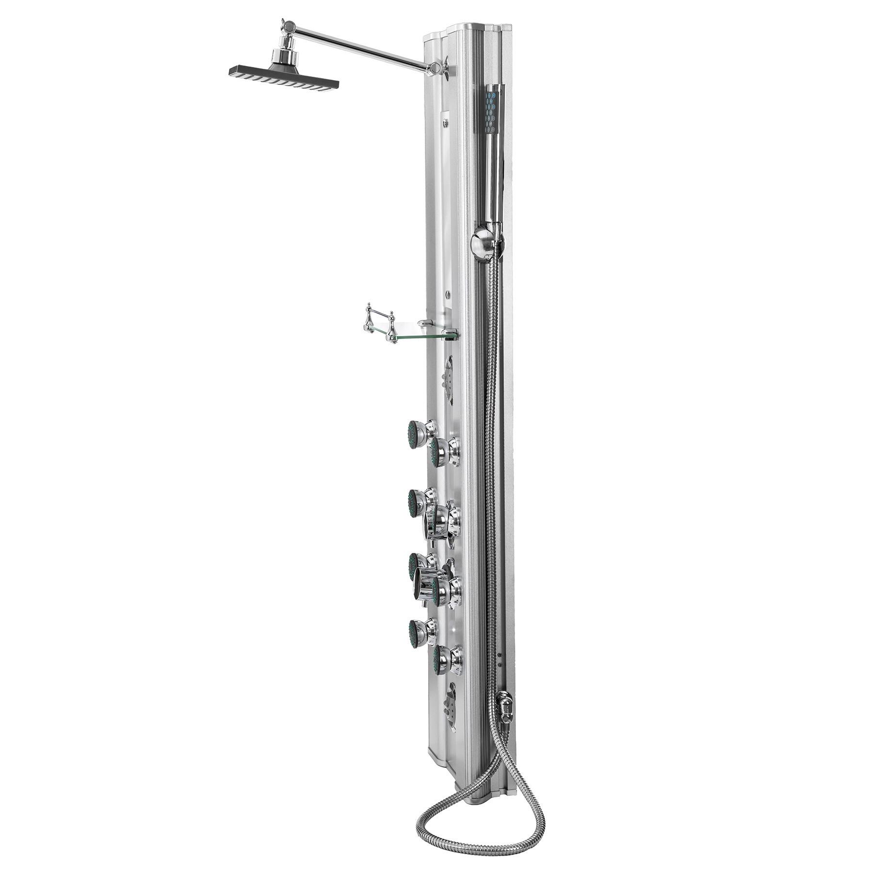 Tectake Colonne de douche aluminium 8 jets de massage  