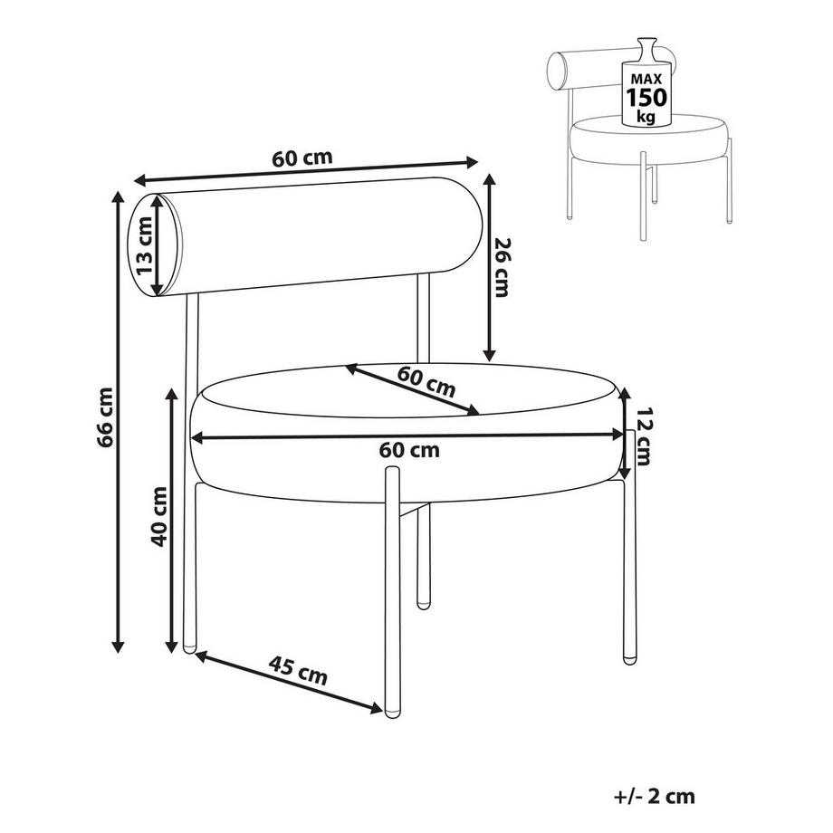 Beliani Sessel aus Bouclé Retro ALPHA  