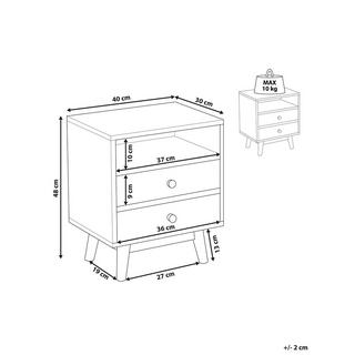 Beliani Comodino 2 cassetti en Truciolato Retrò FARGO  