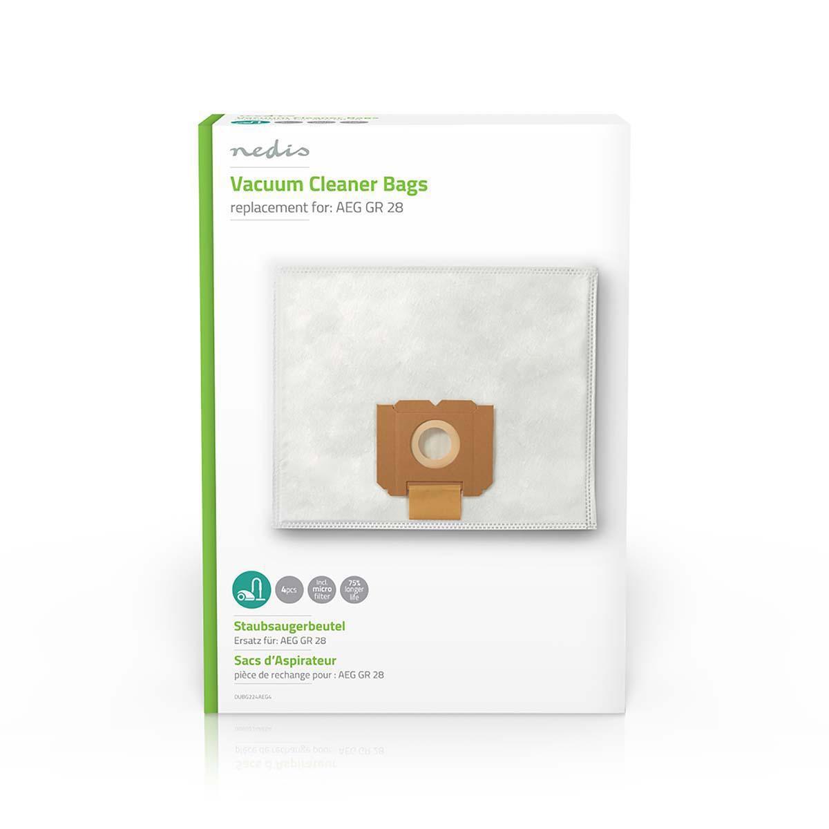 Nedis Sacchetto per aspirapolvere | 4 pz. | Sintetico | Più venduto per: AEG | Bianco  