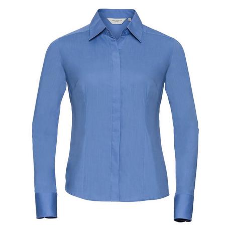 Russell Collection Camicia Popeline Maniche Lunghe Facile Manutenzione Aderente  