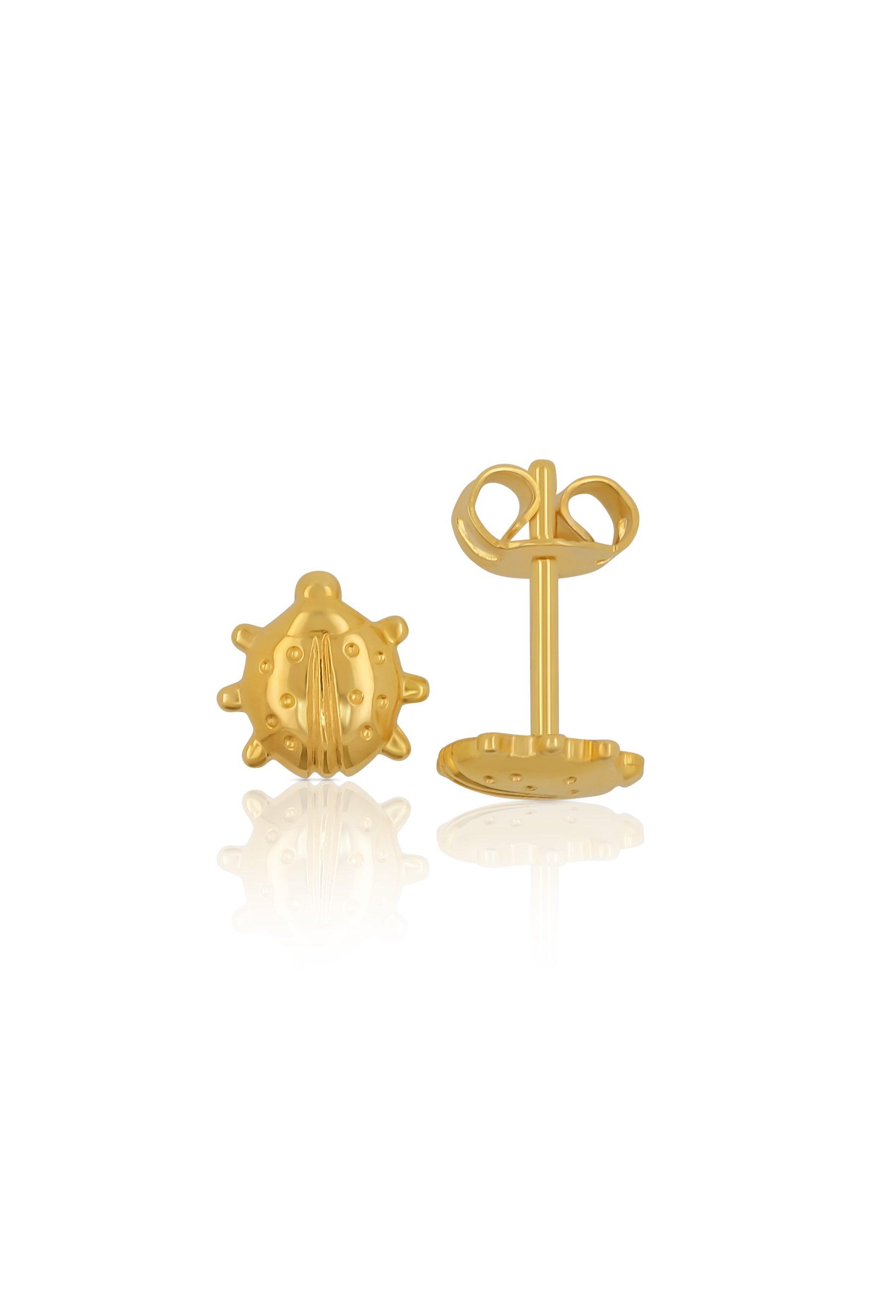 MUAU Schmuck  Clous d'oreilles or jaune 750, 7mm 